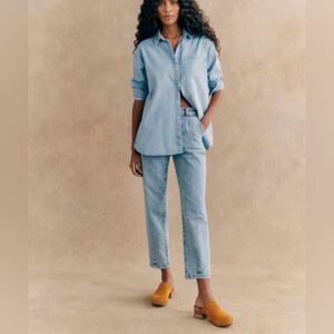 Sezane Manu Trousers In Bleach Jeans Size 46 / US 14